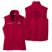 L219 - C126E003 - EMB - Ladies Fleece Vest with Laser Etch Back