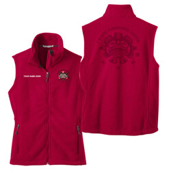L219 - C126E003 - EMB - Ladies Fleece Vest with Laser Etch Back